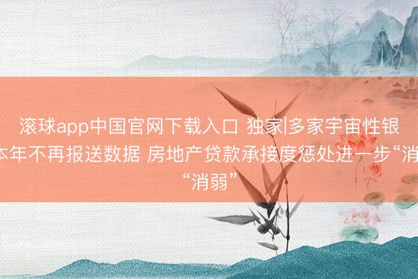 滚球app中国官网下载入口 独家|多家宇宙性银行本年不再报送数据 房地产贷款承接度惩处进一步“消弱”