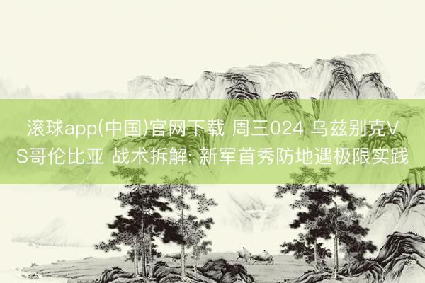 滚球app(中国)官网下载 周三024 乌兹别克VS哥伦比亚 战术拆解: 新军首秀防地遇极限实践